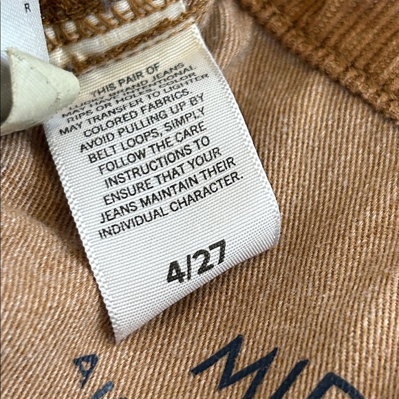 Lucky Brand Mid Rise Authentic Straight Crop Corduroy Jean Size 4 - Picture 10 of 10